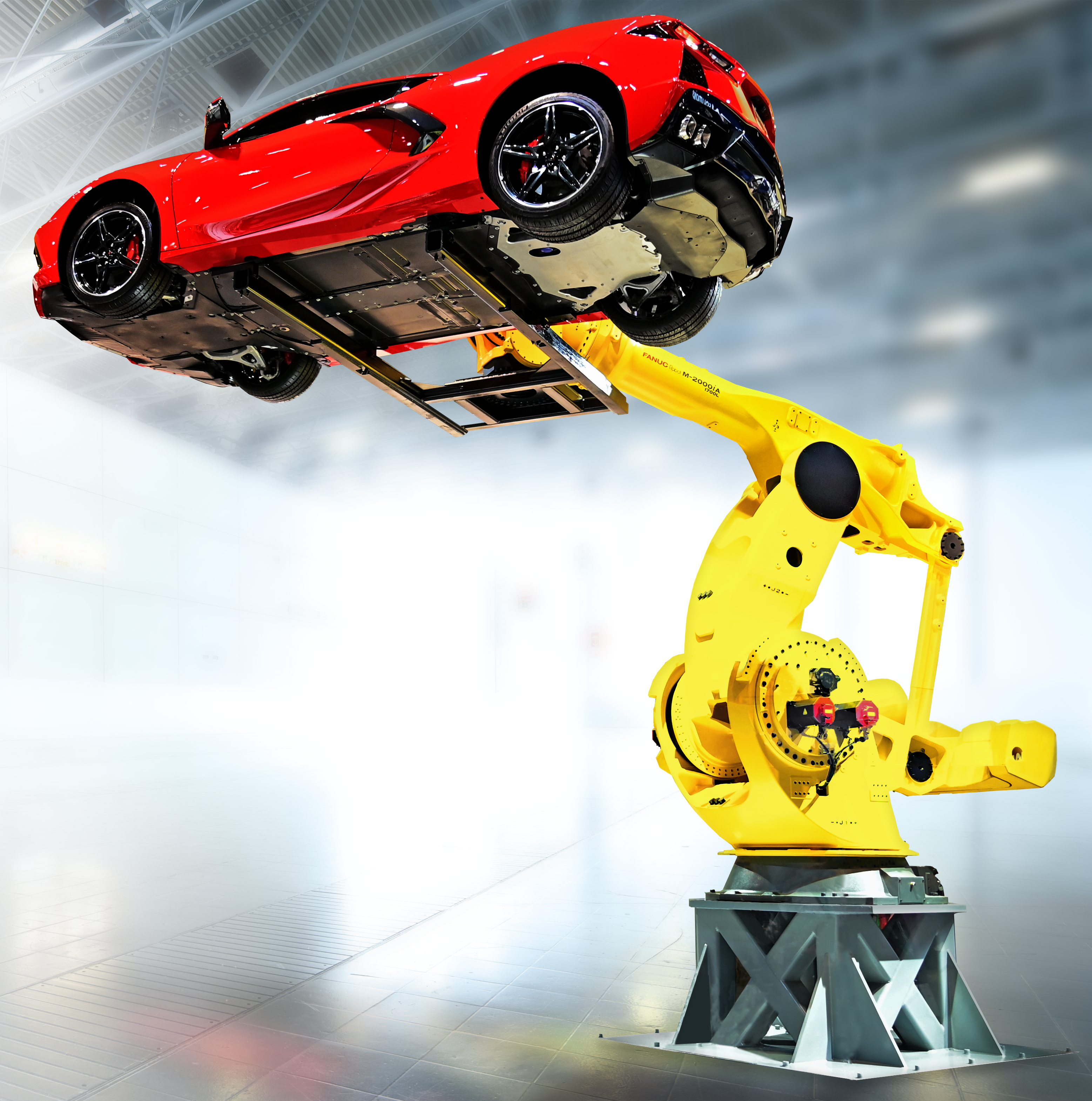 M2000i A 1700 L Lifting C8 Corvette With Background