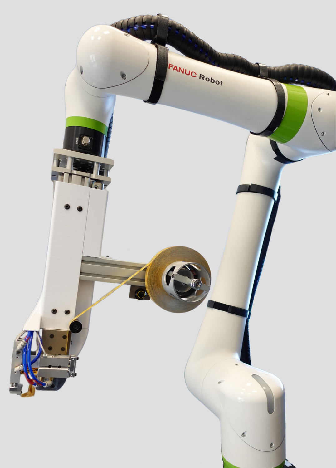 Robot tape applicator side view