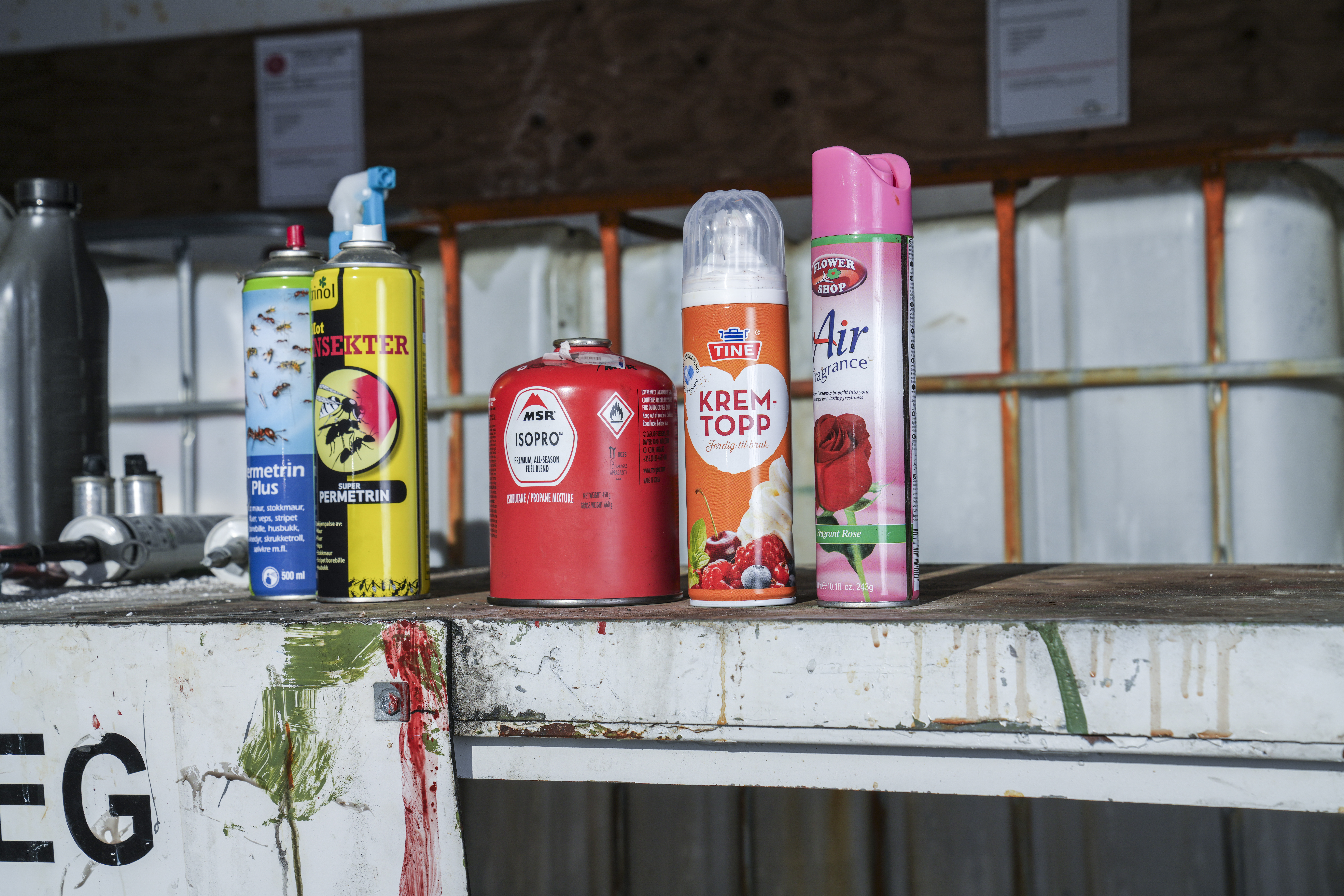 Forskjellege type sprayboksar