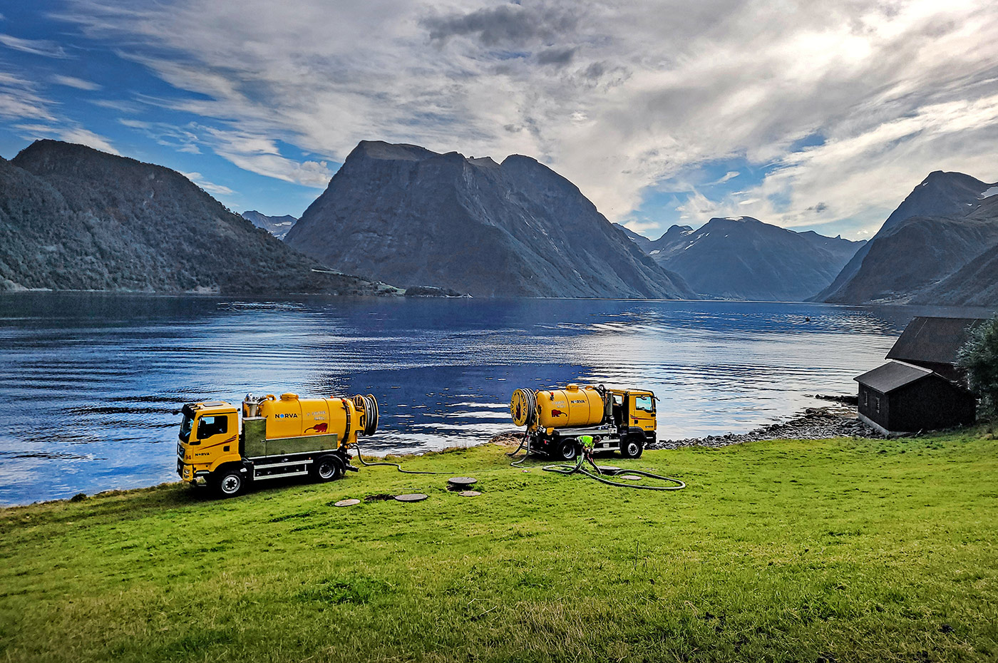Septiktømming i grønne omgivelser