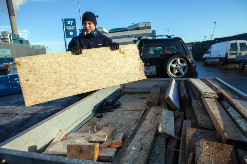 Gjenvinningsstasjon, imregnert trevirke