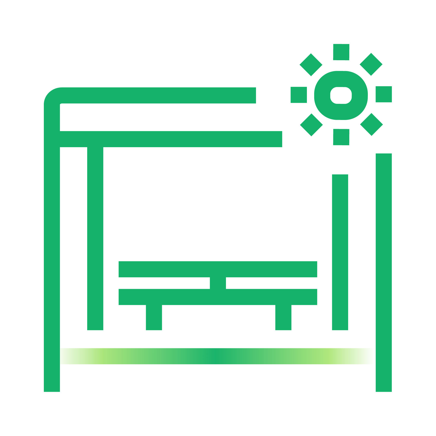Glass Bottle Icons D4 Rooftop terrace Green
