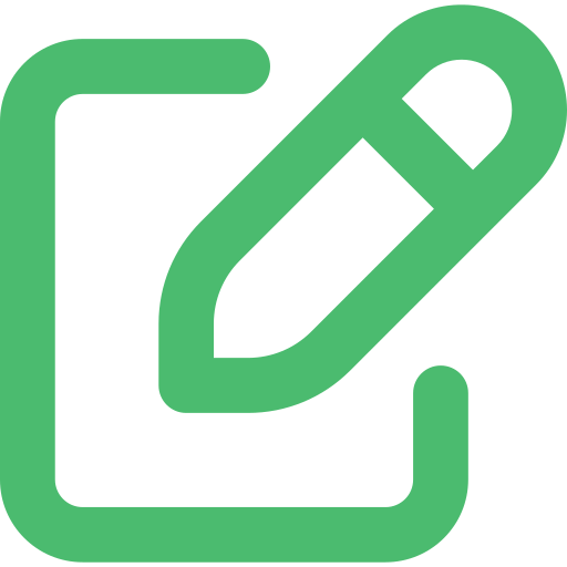 Green link icon on black background - curved chain link symbol inside rounded square outline