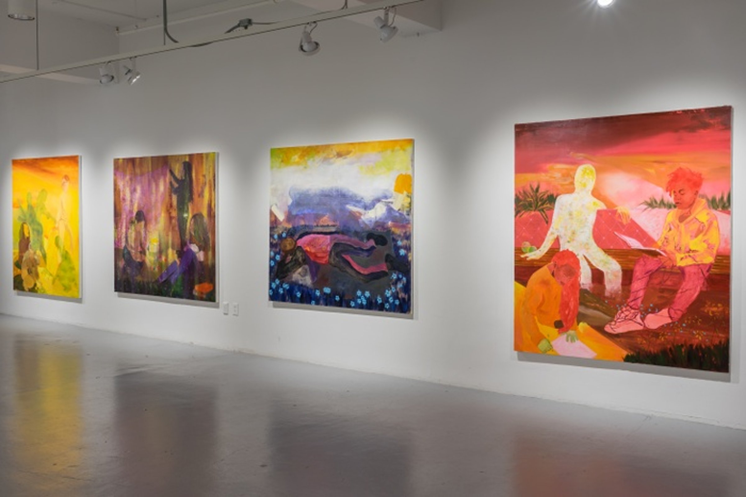 Installation image of Again, Always, Part 1: Painting/Printmaking MFA Thesis Show Group 1