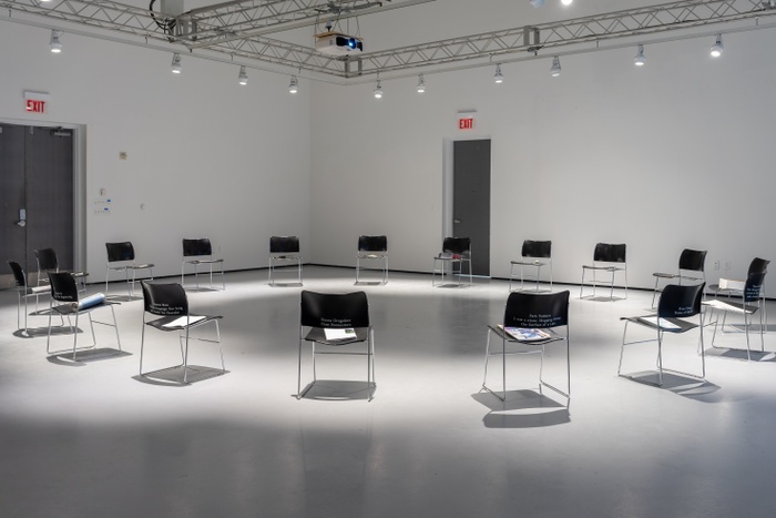 Installation image of Today a Reader: Graphic Design MFA Thesis Show