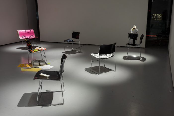 Installation image of Today a Reader: Graphic Design MFA Thesis Show