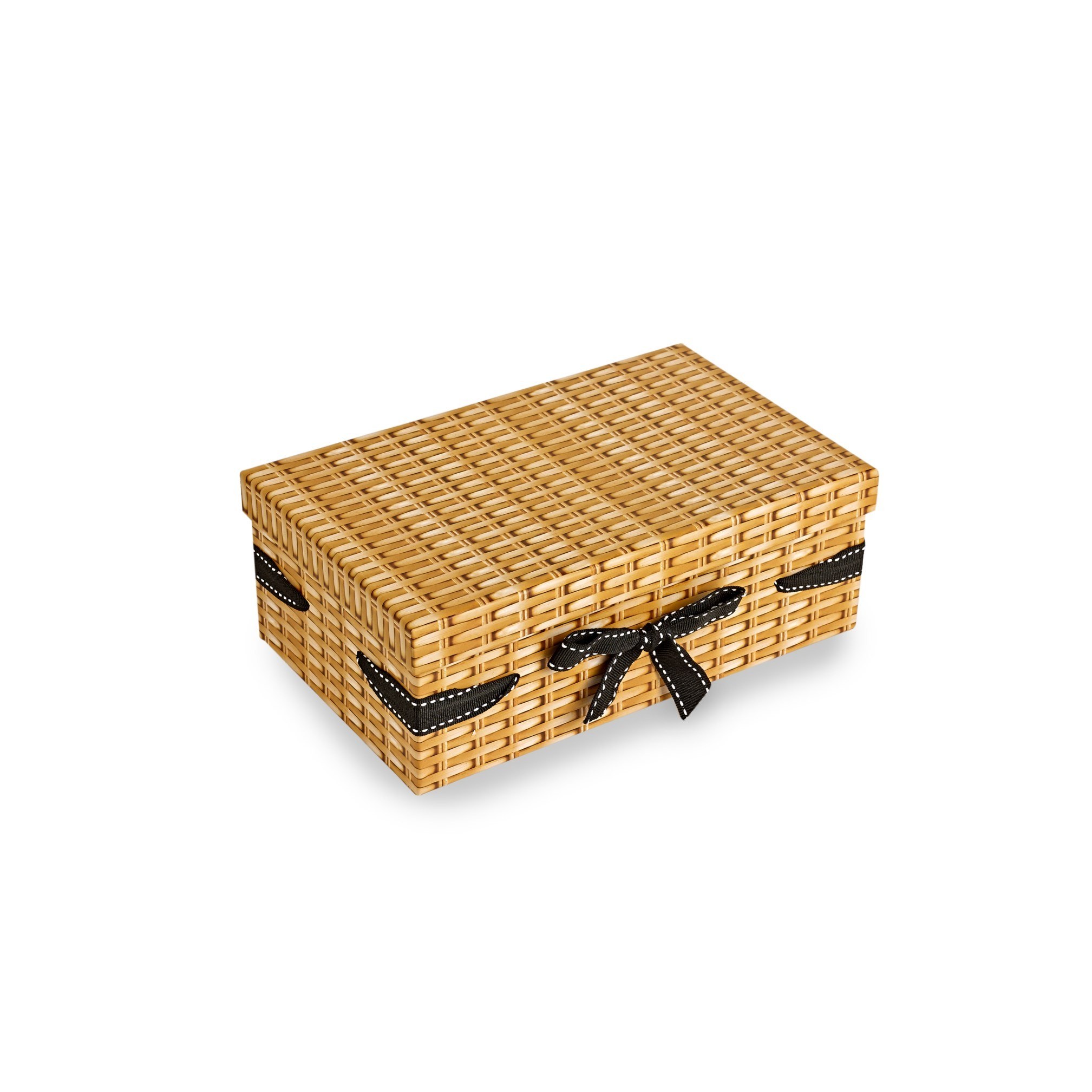 Small Card Hamper Box - Wicker Print