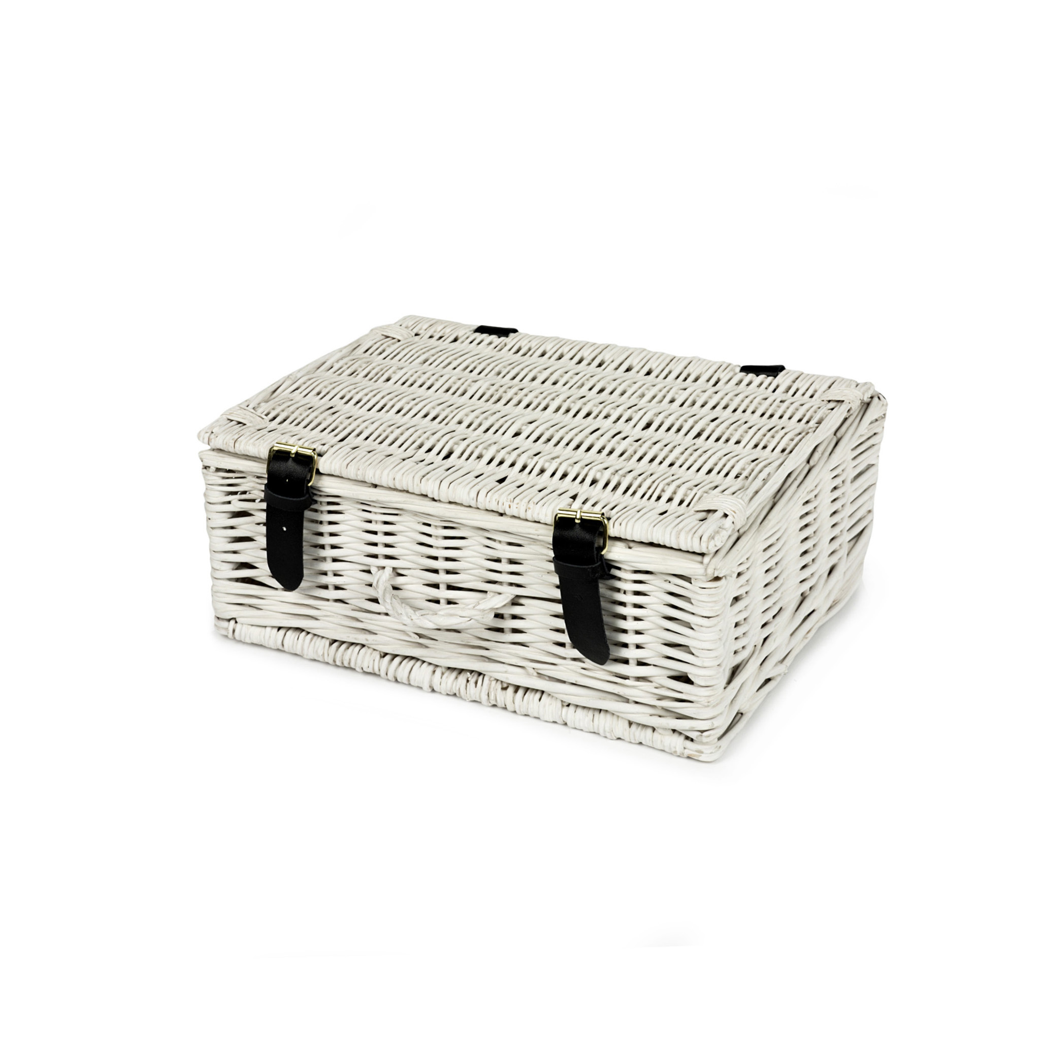 12 Inch Wicker Hamper Basket - White