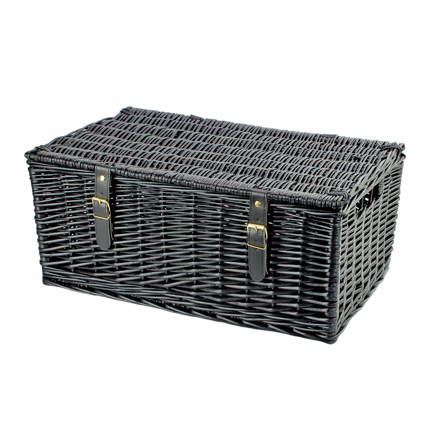 20 Inch Wicker Hamper Basket - Black