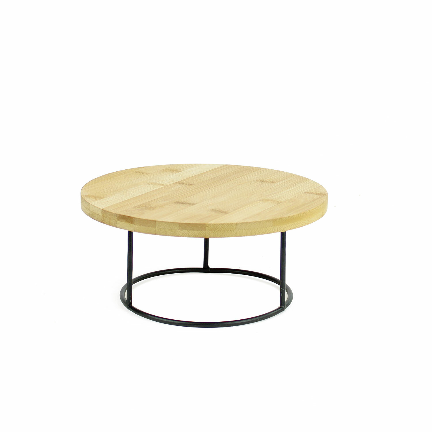 Round Metal Display Riser - Bamboo Board