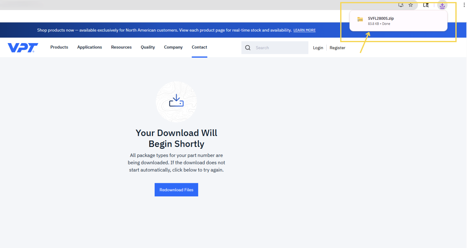 Downloaded STEP File with Download Notification from Browser