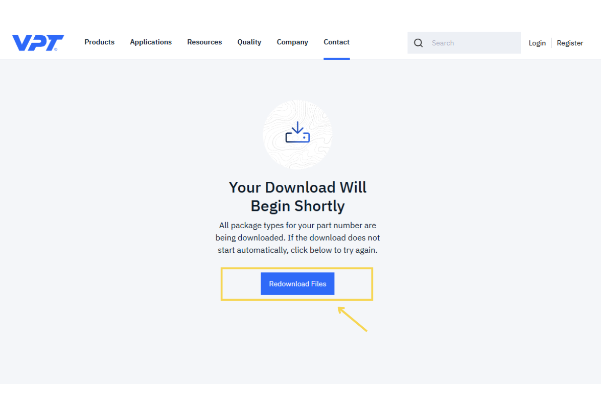 Redownload Your STEP File by Clicking the "Redownload Files" button