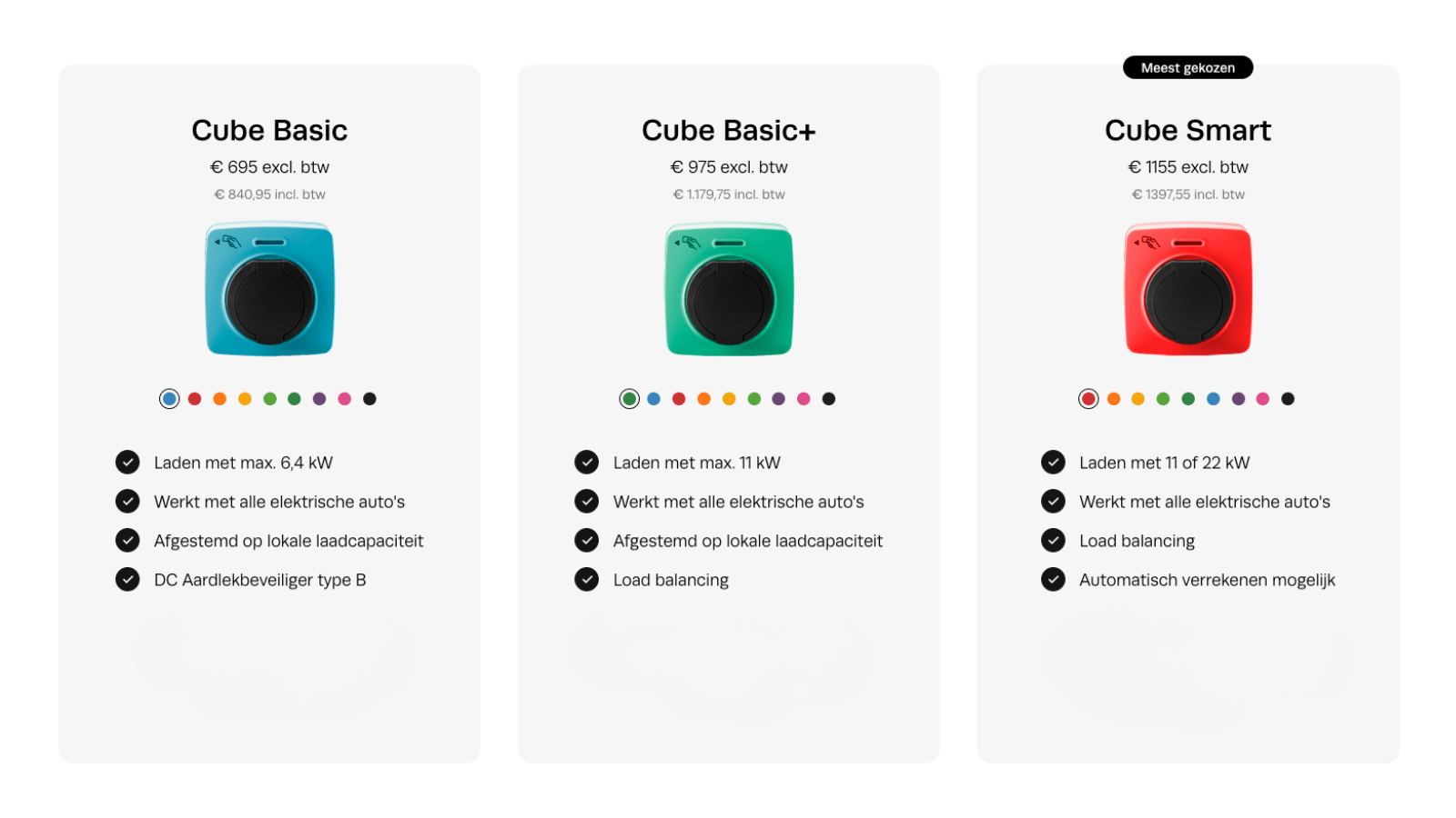 Cube aanbod laadpalen