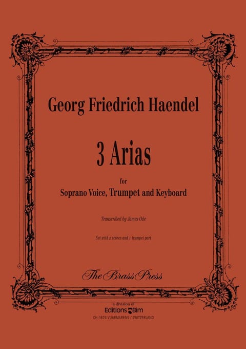 Haendel Georg Friedrich 3 Arias Soprano Voice Tp150