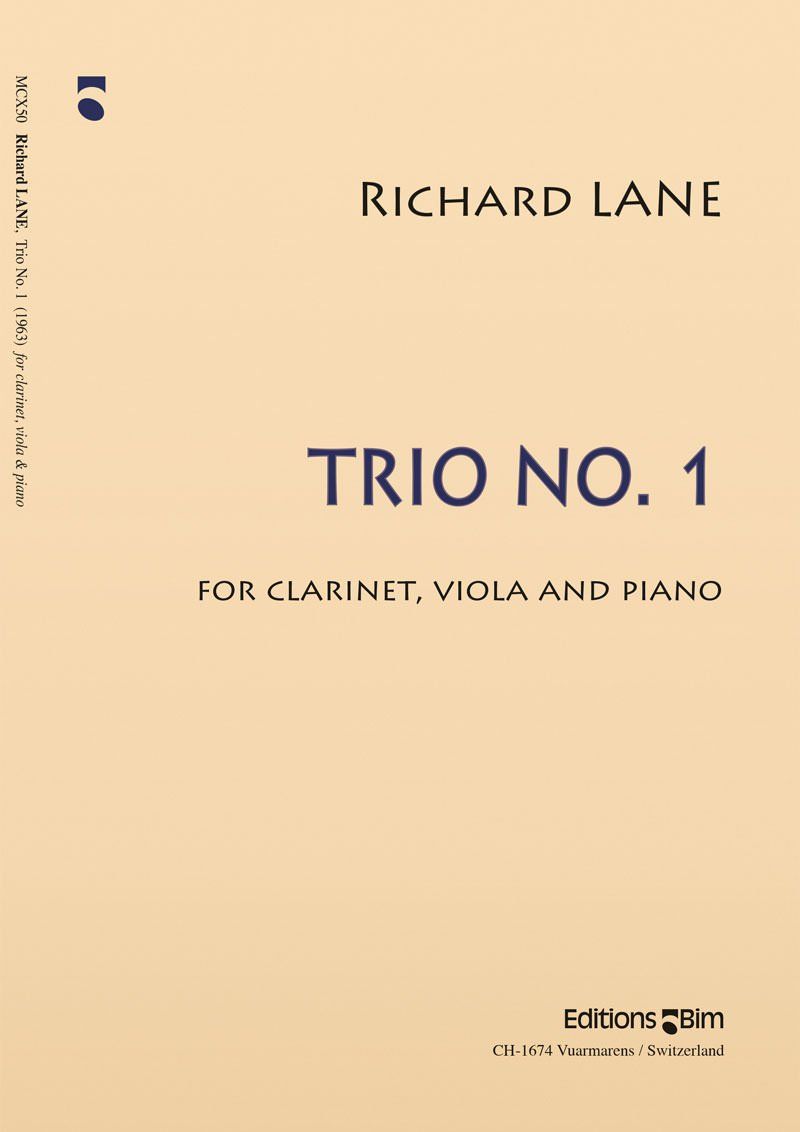 Lane Richard Trio No 1 Clarinet Viola Piano Mcx50