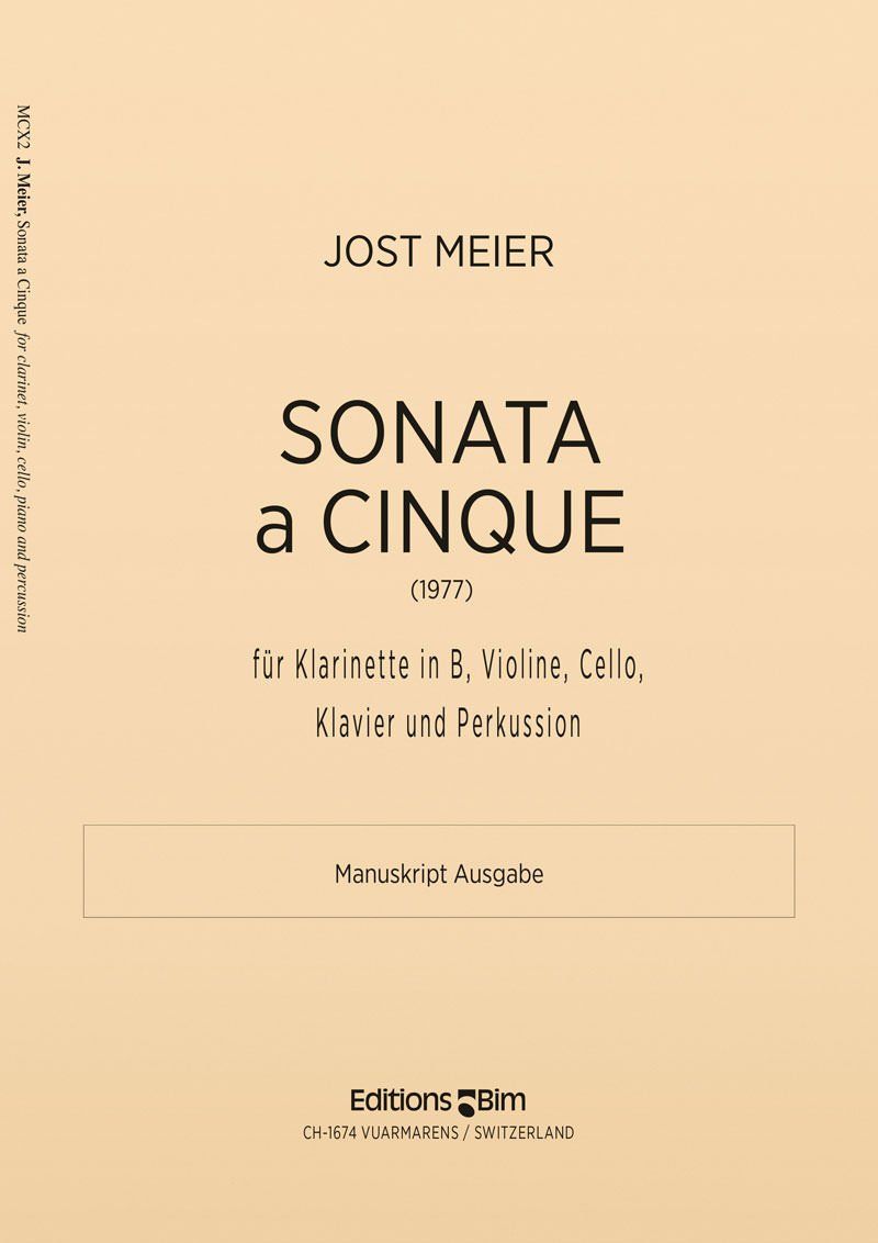Meier Jost Sonata A Cinque Mcx2