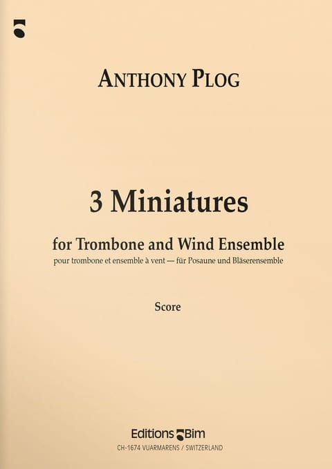 Plog Anthony 3 Miniatures For Trombone Tb22