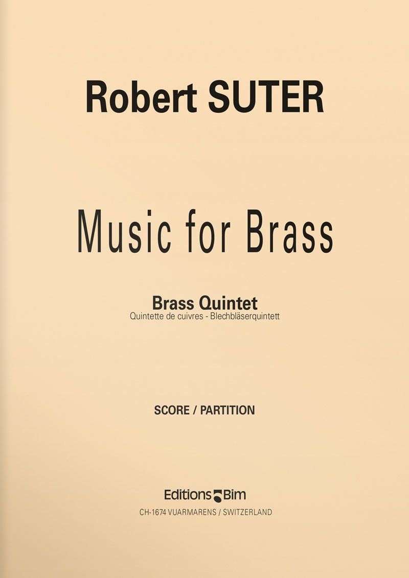 Suter  Robert  Music For  Brass  Ens54