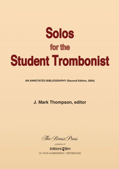 Thompson Mark Solos For The Student Trombonist Br P19