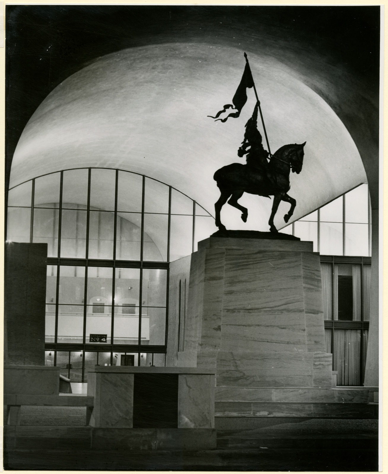 Joan of Arc statue at its original location at the foot of Canal Street, between 1972 and 1995.