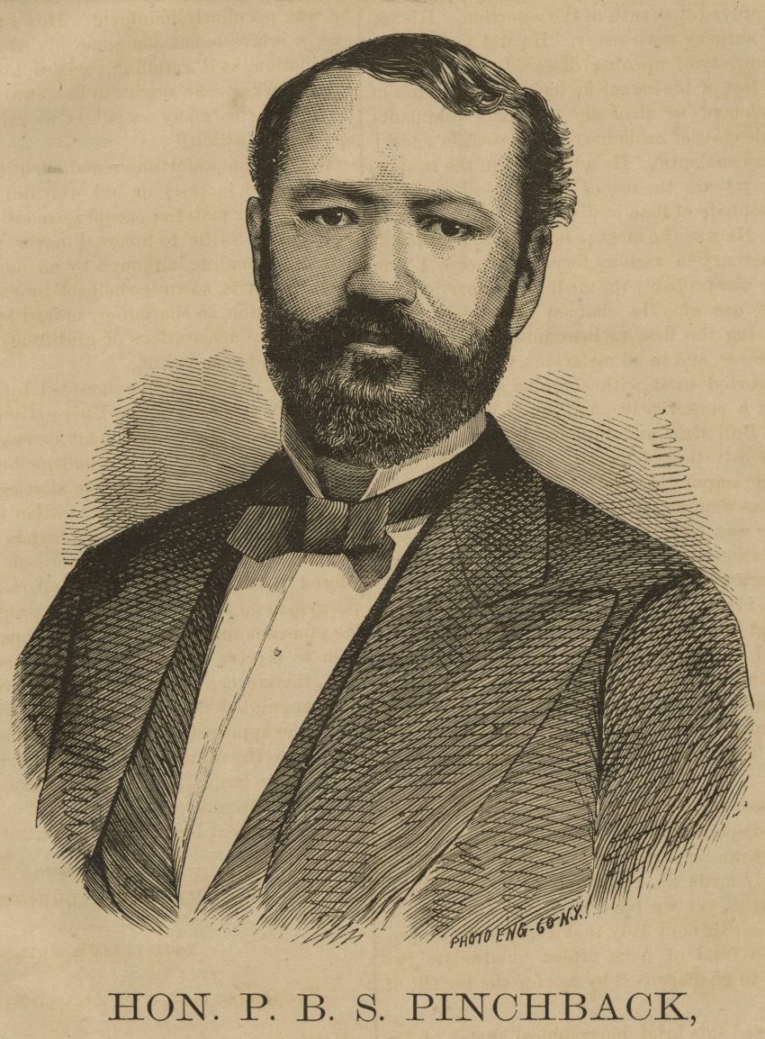 Engraving of P.B.S. Pinchback, 1873.