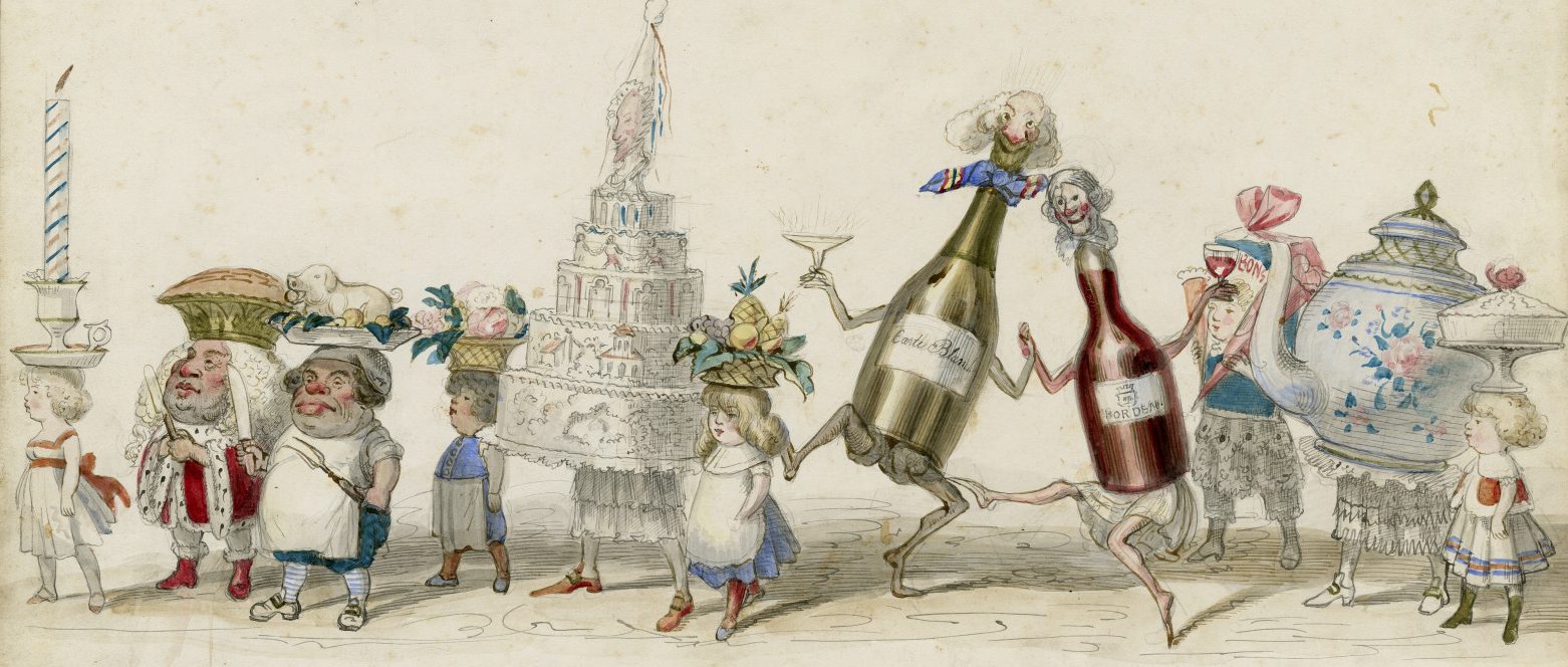 Twelfth Night Revelers’ “tea party” pageant design, 1871.