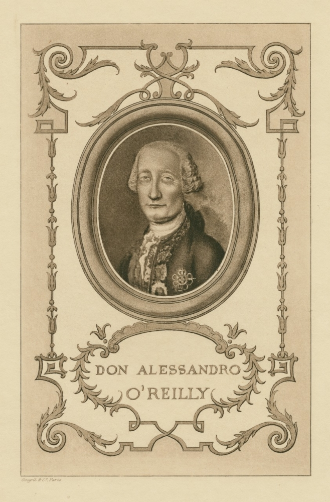 A sepia-toned portrait of Don Alessandro OReilly, framed in an ornate oval border with decorative embellishments. The text DON ALESSANDRO OREILLY is written below the portrait.