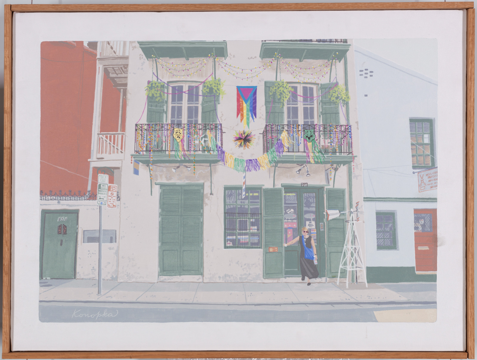 House Decorated for Mardi Gras, 1998, acrylic on canvas by Joseph Konopka.
