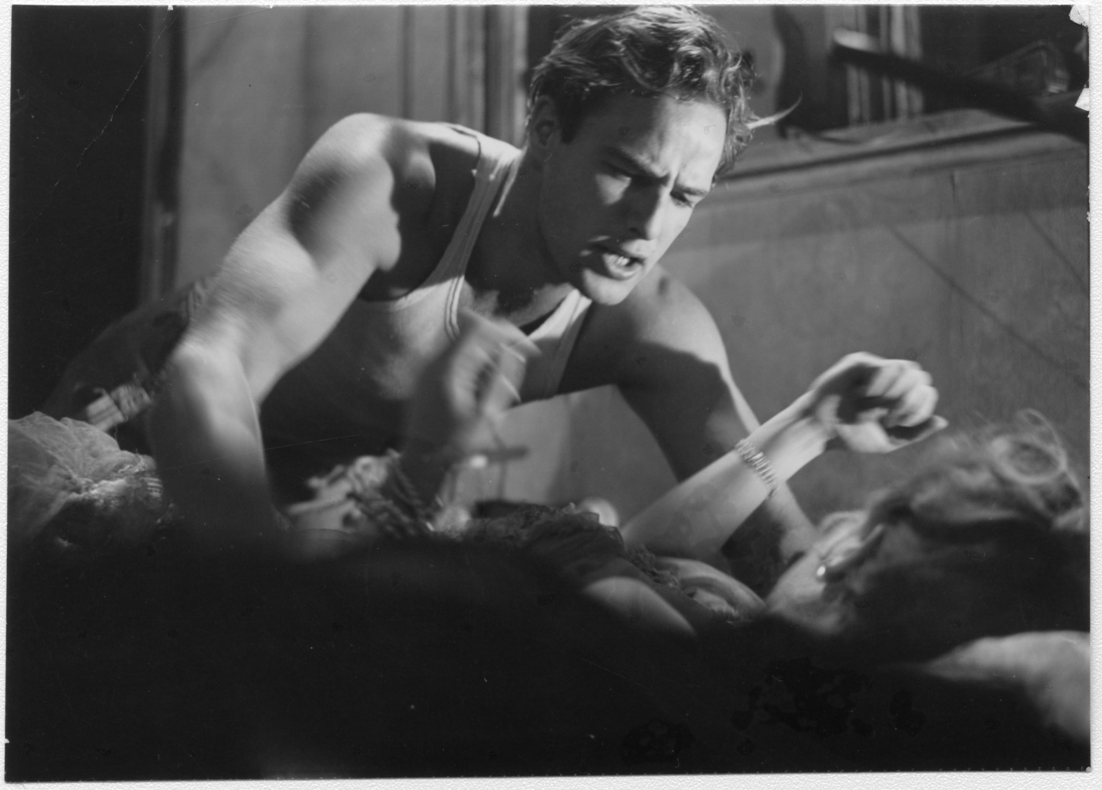 Marlon Brando as Stanley Kowalski in Elia Kazan's film adaptation of "A Streetcar Named Desire," 1951.
