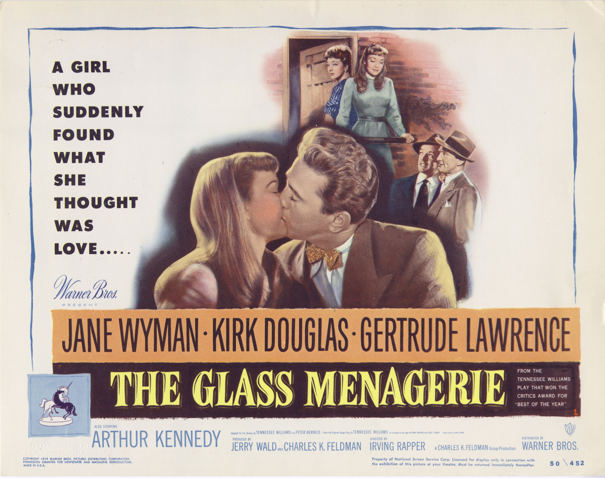 Lobby card for "The Glass Menagerie," 1950.