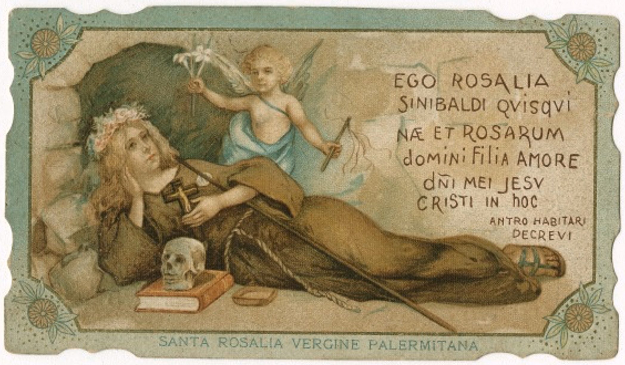 Santa Rosalia Prayer Card