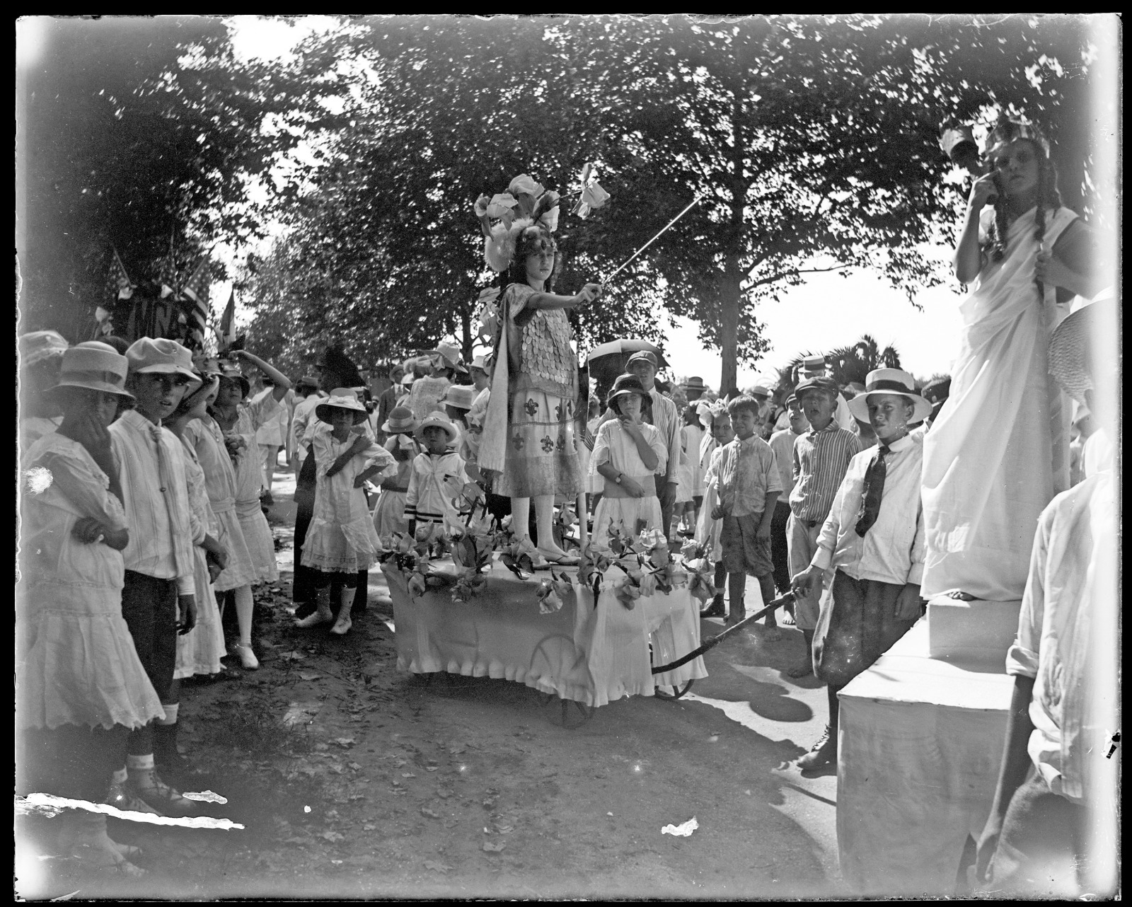 Girl dressed as Joan of Arc in Play Week pageant in 1918.