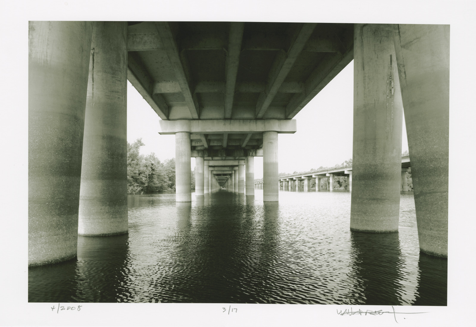 A photo of the Bonnet Carre Spillway from underneath Interstate 10 between New Orleans and Baton Rouge.