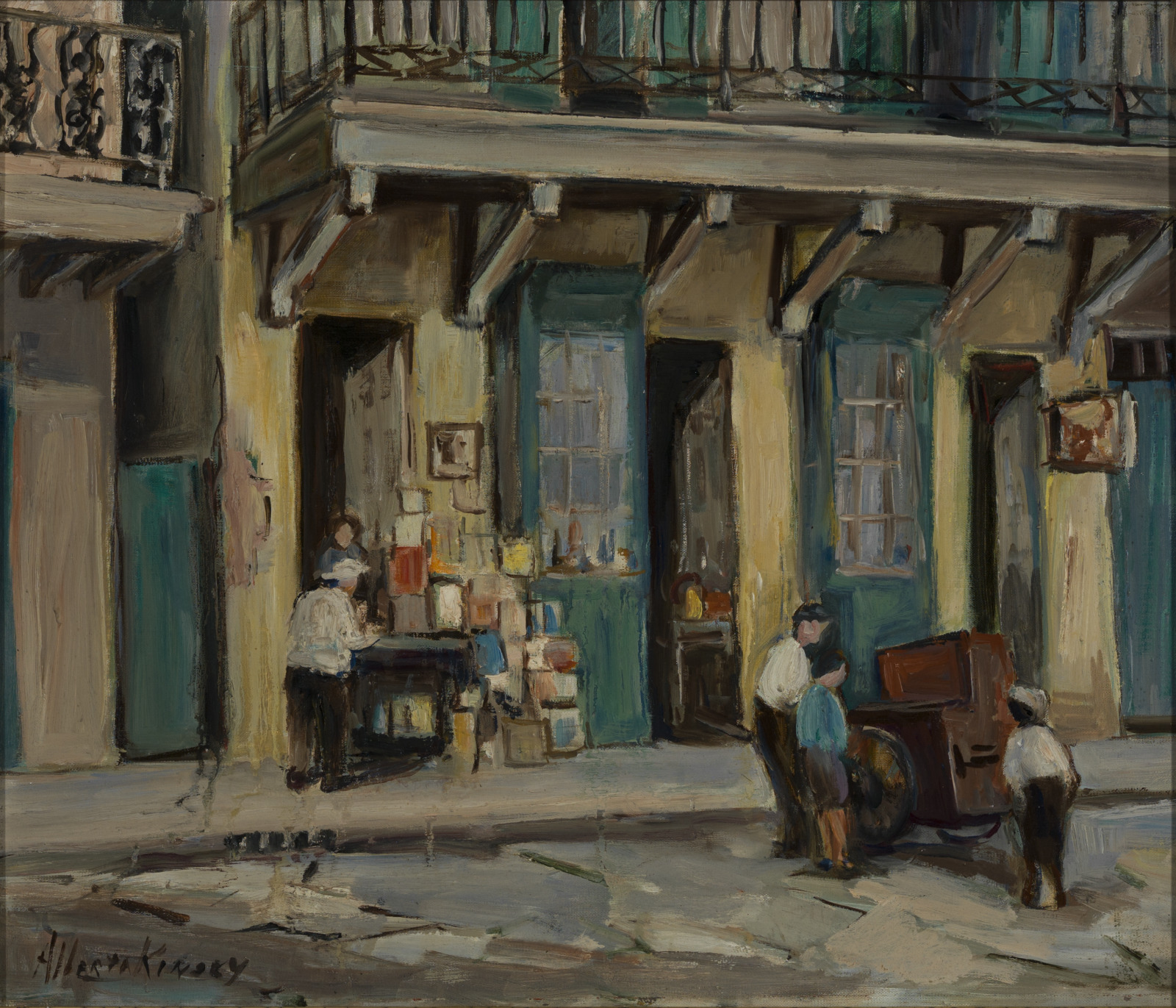 Bookstore, ca. 1930, oil on canvas by Alberta Kinsey.