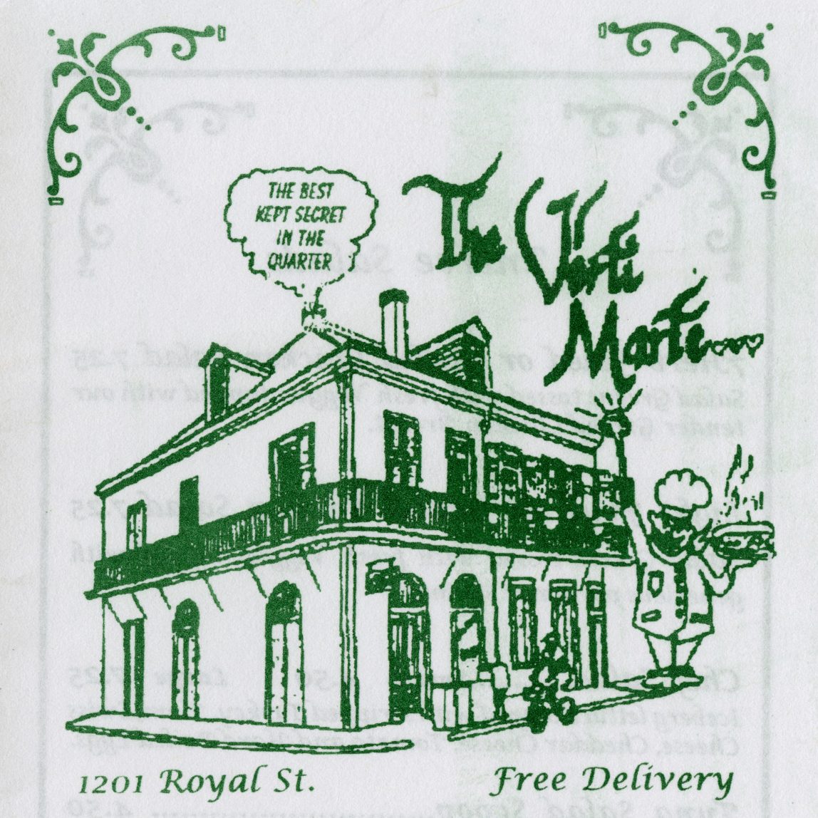Detail of the design from the cover of a Verti Marte 2005 menu.