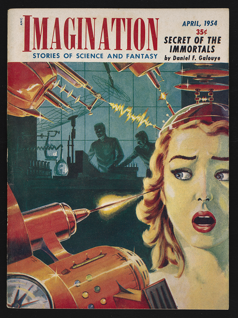 Cover of April 1954 "Imagination" magazine