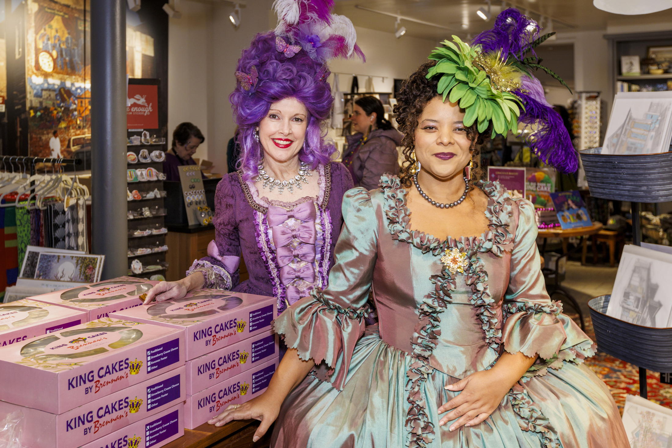 A view of King Cakes being sold at the Shop at the Collection during Mardi Gras season.