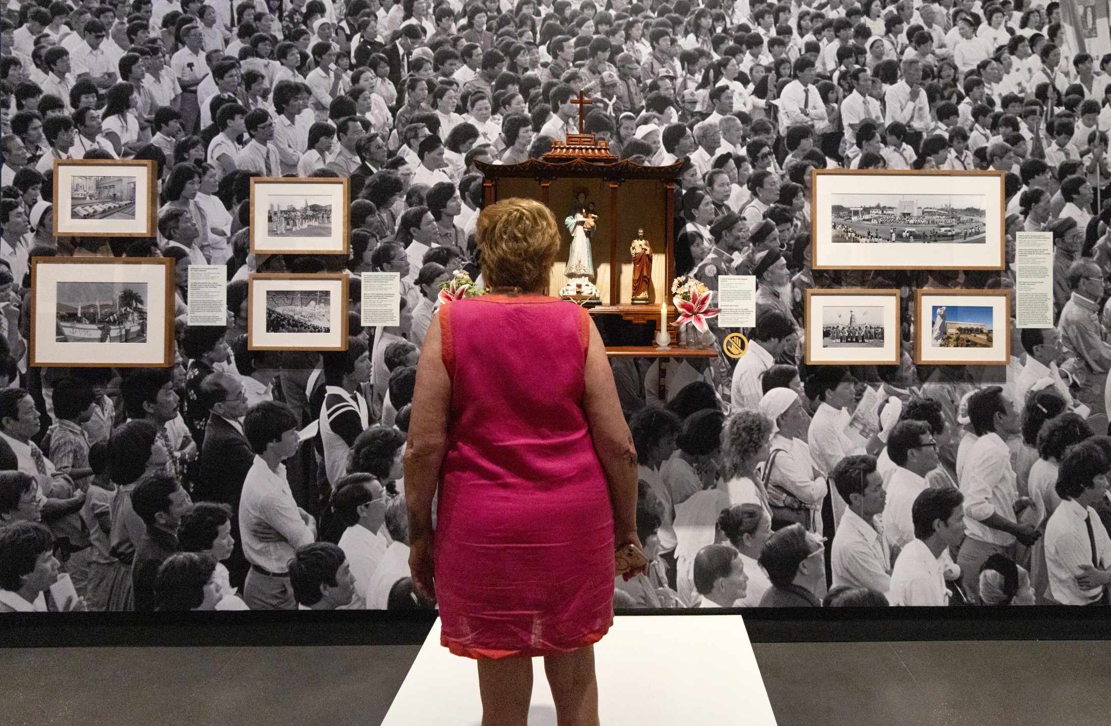 Visitors view an exhibition installation at HNOC.
