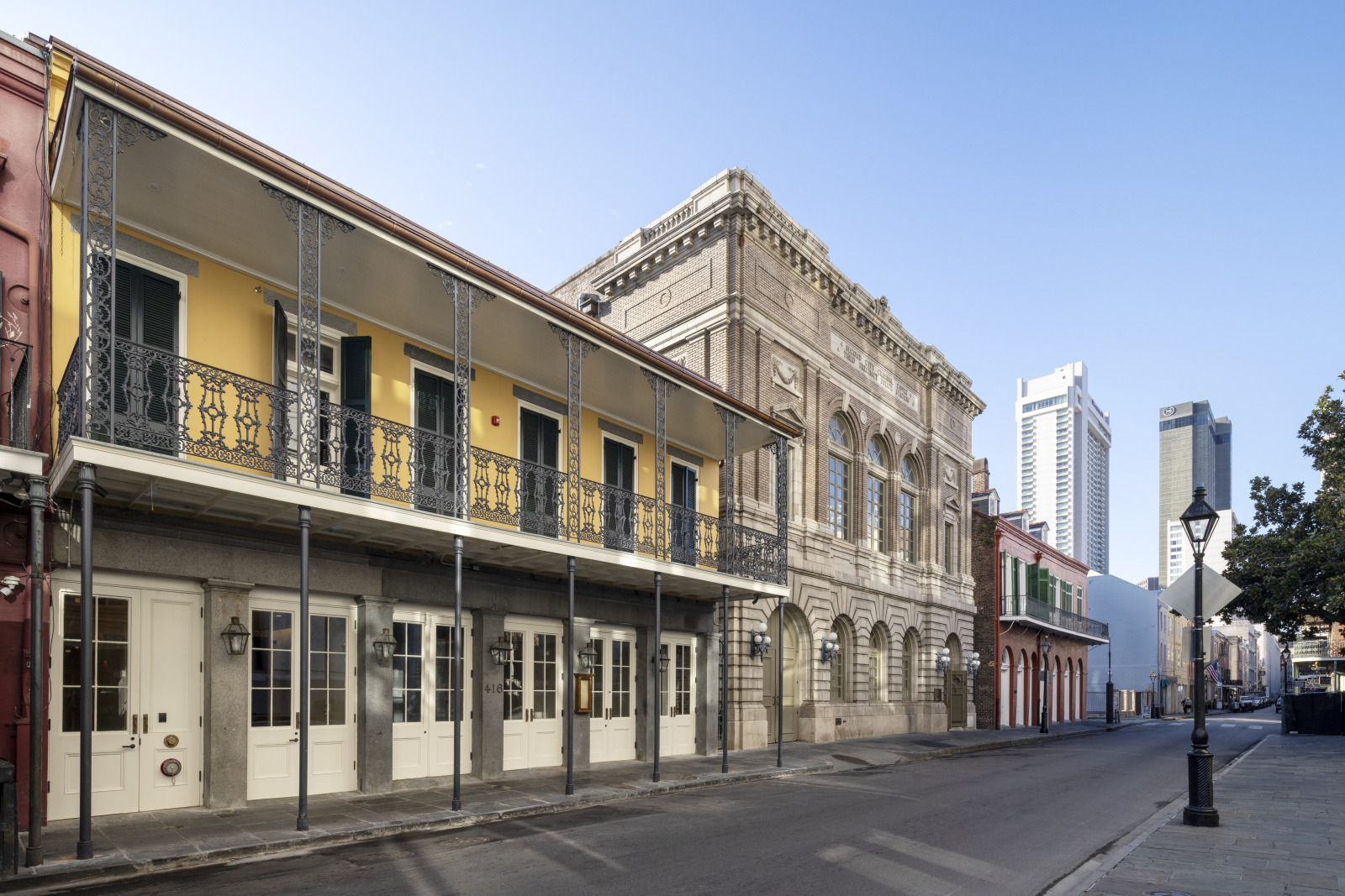 The Chef Paul Prudhomme Building at 416 Chartres Street, pictured next to HNOC’s Williams Research Center at 410 Chartres Street.