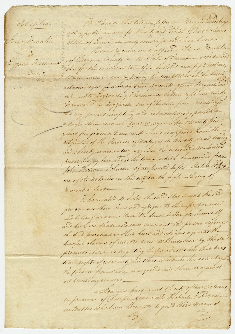 An old, handwritten document on aged paper, featuring cursive script. The text includes several sentences with some fading and ink blotches, showcasing historical writing styles. The paper has a slightly worn appearance with creases.