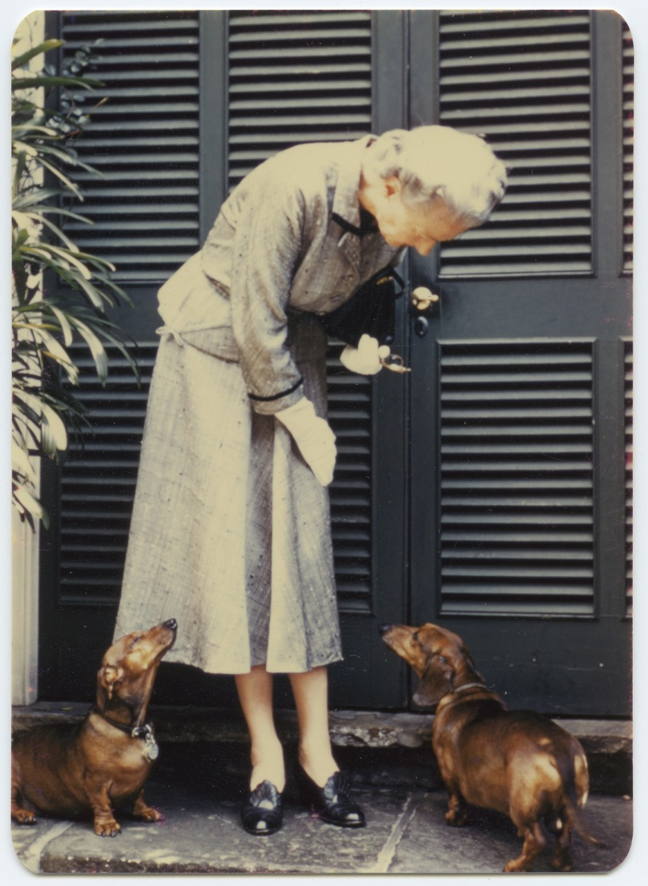 Leila Moore Williams with her dogs Crackers and Sherry.