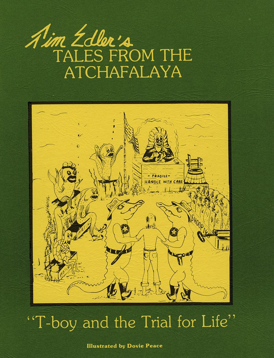The cover illustration shows T-boy being restrained by alligator bailiffs in front of a fish courtroom.