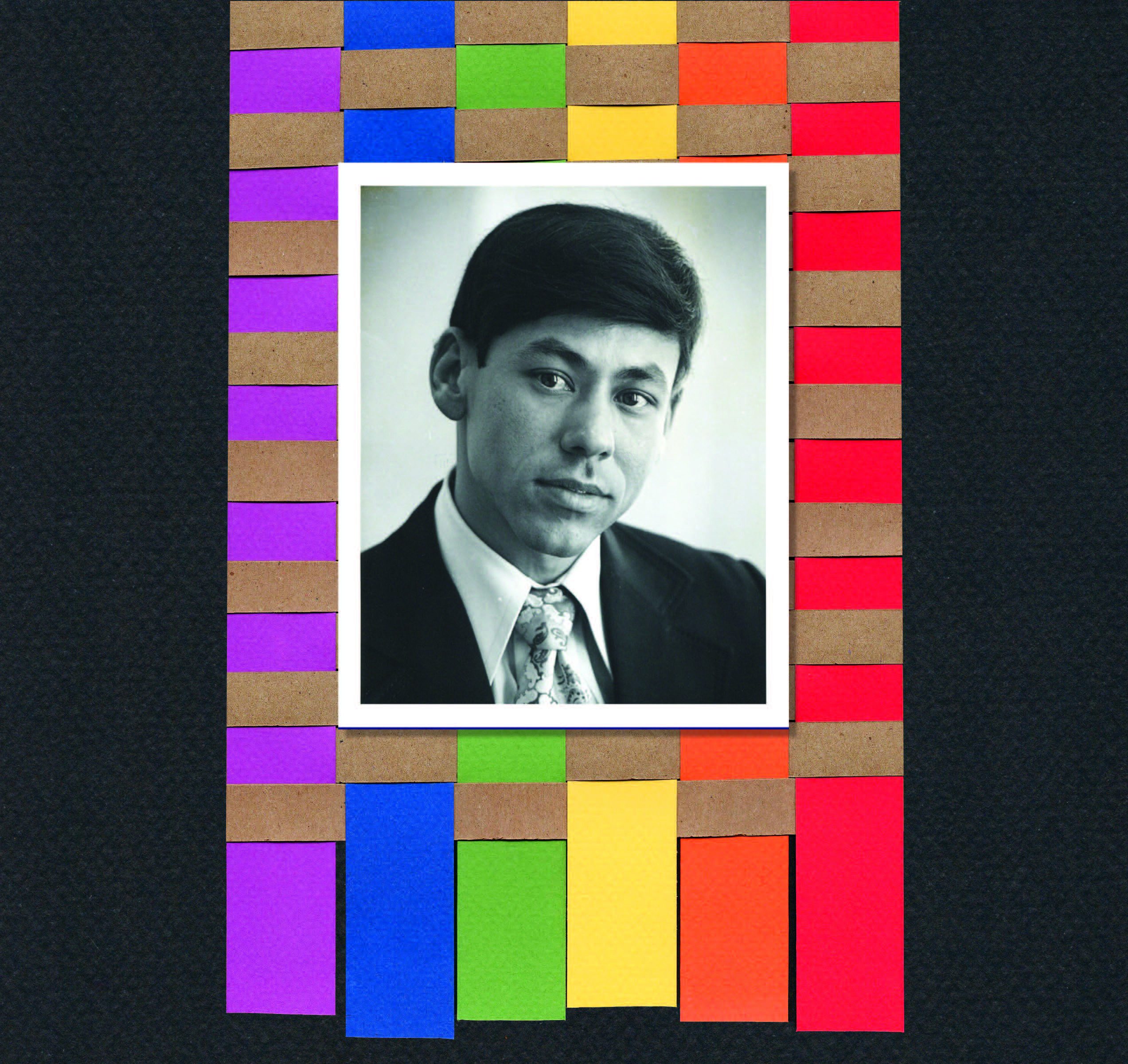 Book cover of "Call Me Larry" by Larry Bagneris and Ryan Gomez. Features a black and white photo of a man in a suit, framed by a rainbow-colored border against a black background.