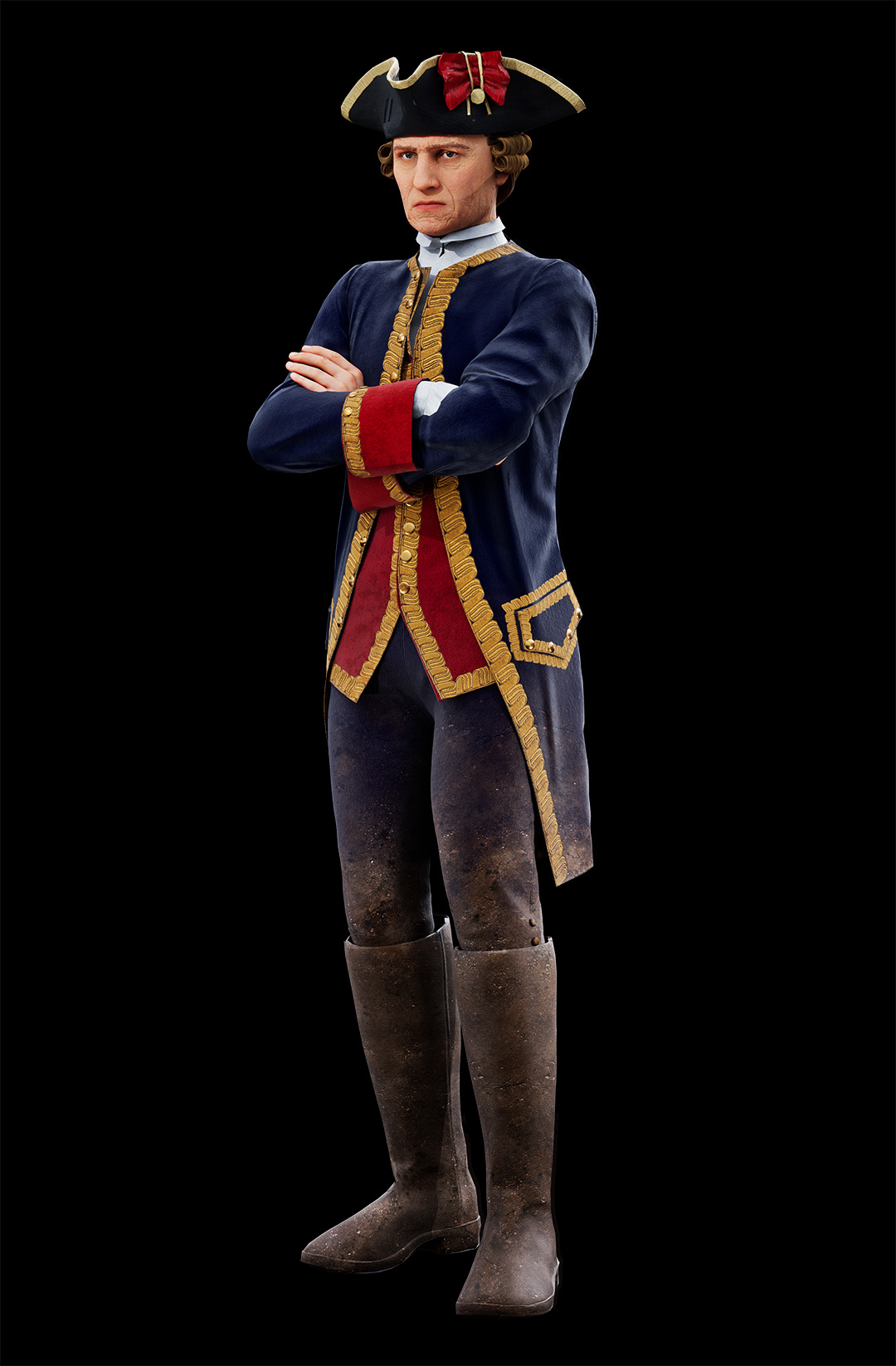 A computer-generated rendering of Gálvez from "American Revolution: The Augmented Exhibition."