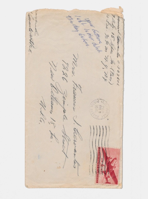A photograph of an envelope containing the last letter Cervantes sent to his family.