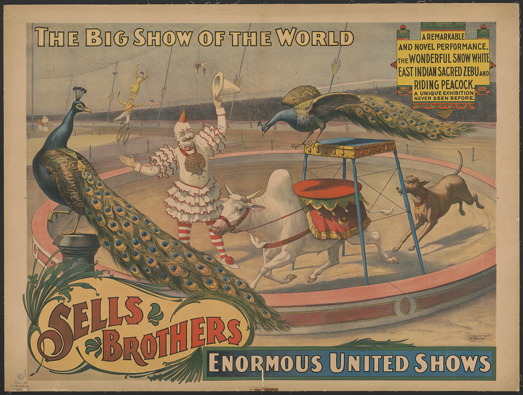 Sells Brothers peacock clown