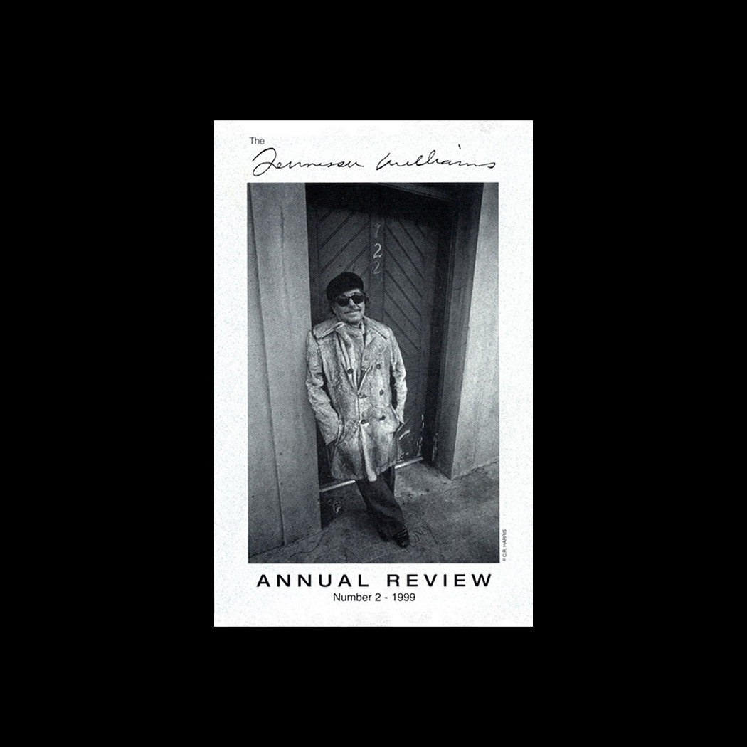 Black-and-white cover featuring a person in a long coat and sunglasses, leaning against a door with the number 227. The text reads The Jeremiah Williams Annual Review Number 2 - 1999.