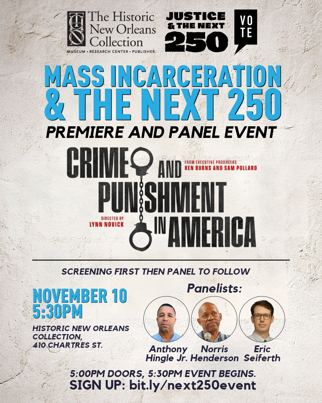 VOTE Mass Incarceration Event Flyer Nov 10 2026