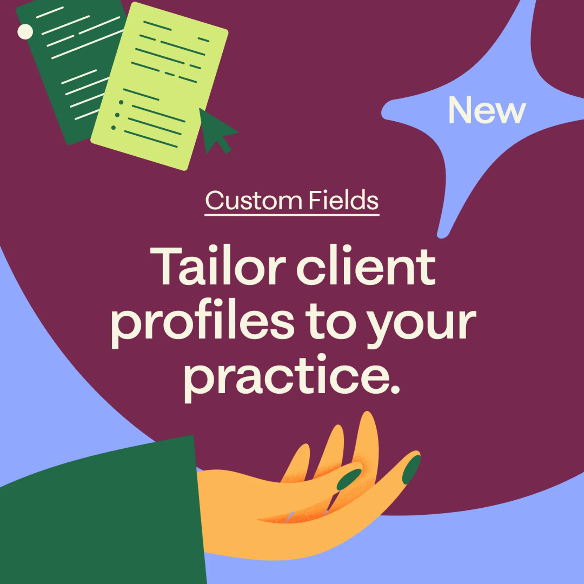 Personalise client profiles with new Custom Fields in splose • splose