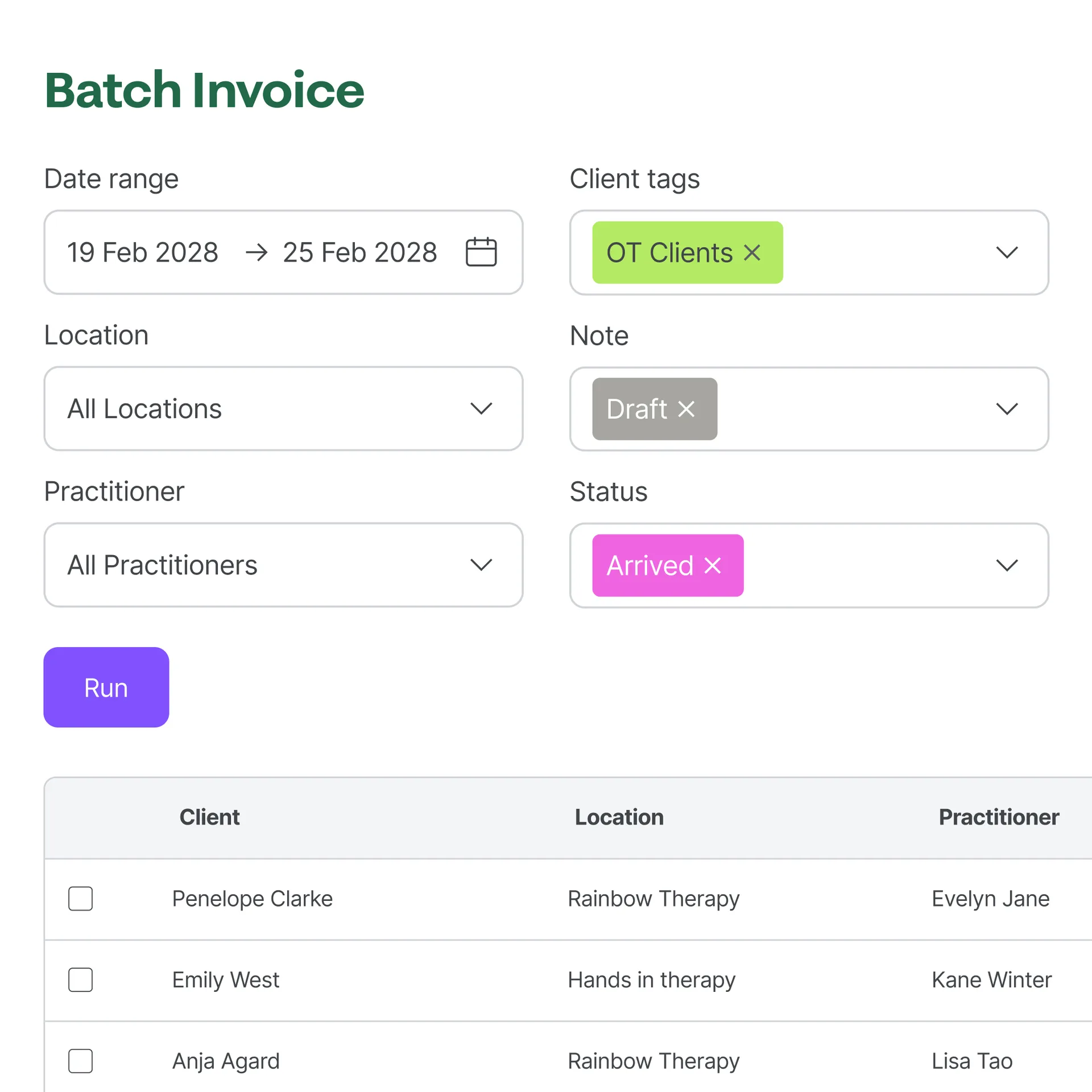Batch Invoice Examples splose • Batch Invoicing